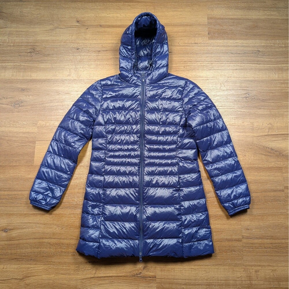 Uniqlo Ultra Light Down Extra Warm Hooded Coat Women's Medium Blue Winter